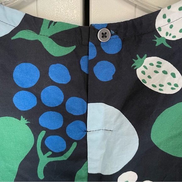 Marimekko Sleeveless A Line Cotton Dress Black Fruit Motif - XS - Picture 4 of 8